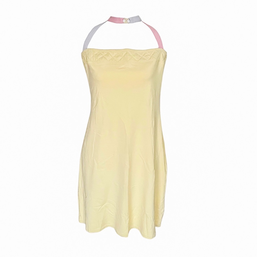 CHANEL 2004 CRUISE YELLOW HALTER DRESS